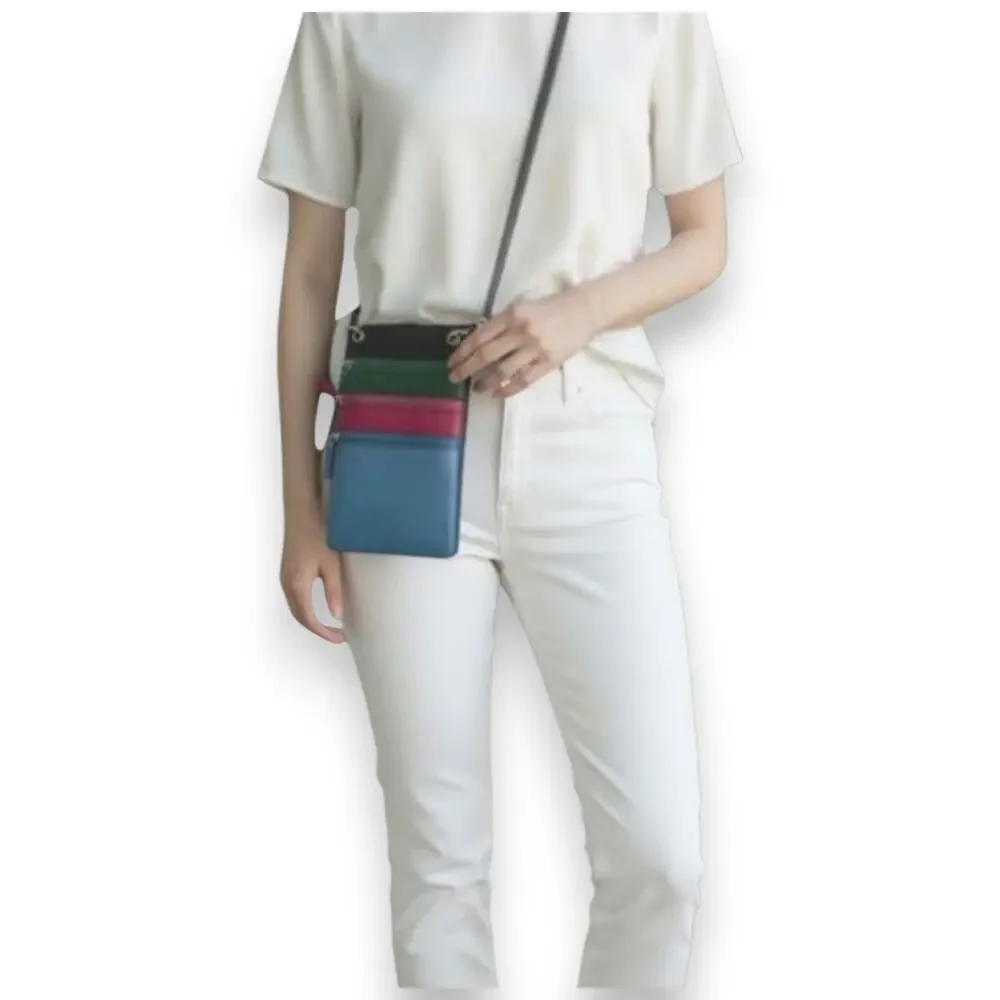 ✨ MYWALIT Nappa Leather Colorblock Crossbody Travel Bag NWOT